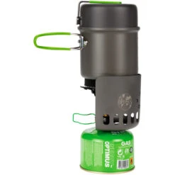 Optimus Clip-On Protection Coupe-vent Pour Cartouches De Gaz -Primus Shop 8018907 Windshield with Crux Gas Canister and Terra Weekend SideView