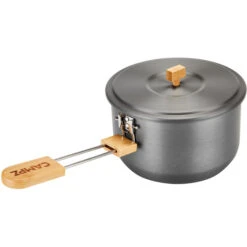 CAMPZ Set De Cuisson En Aluminium Avec Poignées En Bambou, Gris/marron 11 CAMPZ Set De Cuisson En Aluminium Avec Poignées En Bambou, Gris/marron -Primus Shop campz aluminium cooking set with bamboo handles grey brown 4