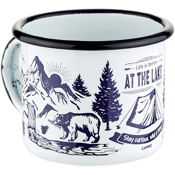 CAMPZ At The Lake Tasse En émail, Blanc/bleu 4 CAMPZ At The Lake Tasse En émail, Blanc/bleu – Image 2