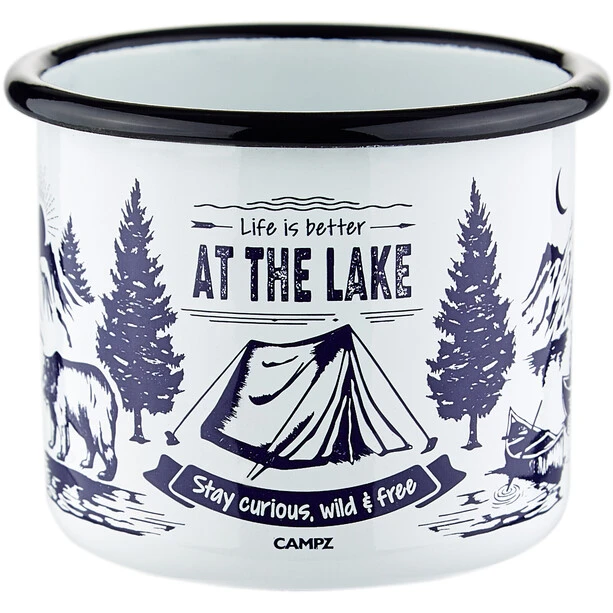 CAMPZ At The Lake Tasse En émail, Blanc/bleu 7 CAMPZ At The Lake Tasse En émail, Blanc/bleu – Image 5