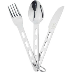 CAMPZ Stainless Steel Cutlery 3-Pieces, Argent