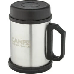 CAMPZ Tasse Isotherme Acier 400ml, Argent/noir