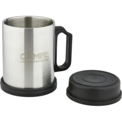 CAMPZ Tasse Isotherme Acier 400ml, Argent/noir -Primus Shop campz thermobecher edelstahl 300ml schwarz silber 3