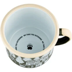 CAMPZ Wanderlust Tasse En émail, Vert/blanc 9 CAMPZ Wanderlust Tasse En émail, Vert/blanc -Primus Shop campz wanderlust enamel mug forrest green white cream 3