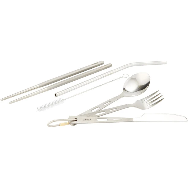 CAMPZ Titanium Set De Couverts 5pcs 3 CAMPZ Titanium Set De Couverts 5pcs