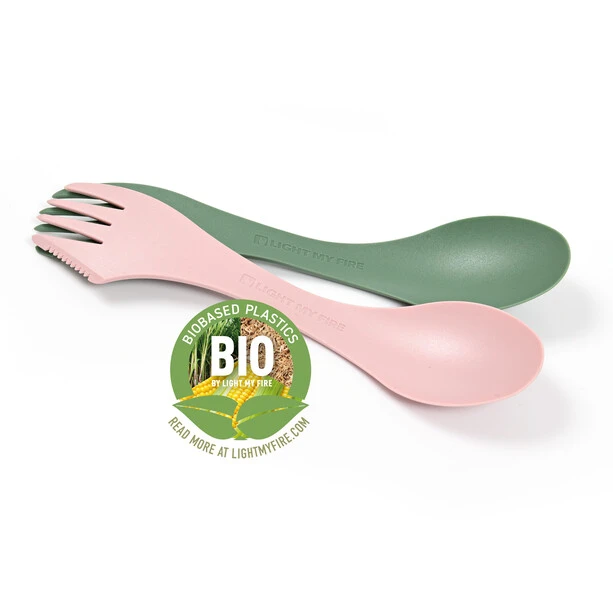 Light My Fire Spork Lefty BIO 2 Packs, Vert/rose 4 Light My Fire Spork Lefty BIO 2 Packs, Vert/rose – Image 2