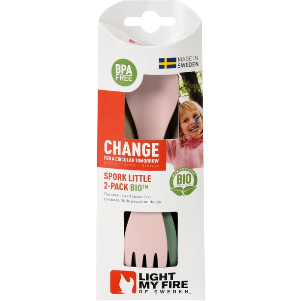 Light My Fire Spork Little BIO 2 Packs, Vert/rose 5 Light My Fire Spork Little BIO 2 Packs, Vert/rose – Image 3