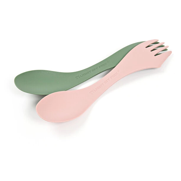 Light My Fire Spork Medium BIO 2 Packs, Vert/rose 3 Light My Fire Spork Medium BIO 2 Packs, Vert/rose