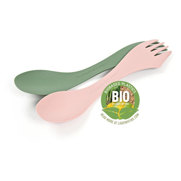 Light My Fire Spork Medium BIO 2 Packs, Vert/rose 4 Light My Fire Spork Medium BIO 2 Packs, Vert/rose – Image 2