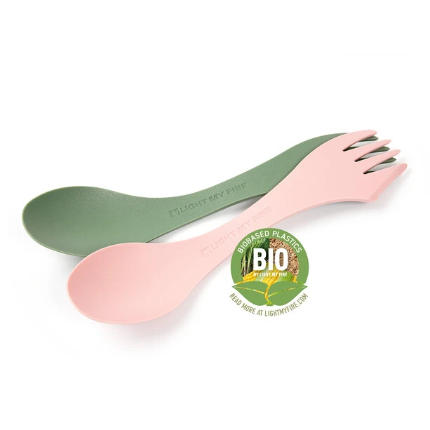 Light My Fire Spork Original BIO 2 Packs, Vert/rose 4 Light My Fire Spork Original BIO 2 Packs, Vert/rose – Image 2