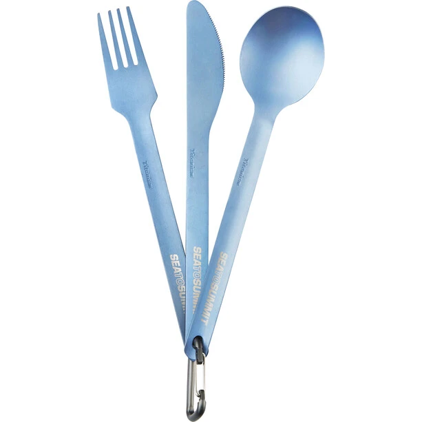 Sea To Summit Titanium Set De Couverts 3 Pièces, Bleu 3 Sea To Summit Titanium Set De Couverts 3 Pièces, Bleu